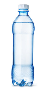 Front view of plastic water bottle