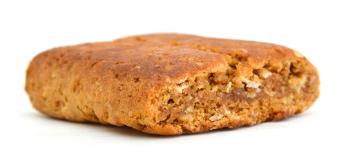 Oatmeal cookies on the white background