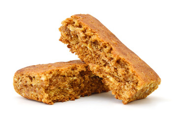 Oatmeal cookies on the white background