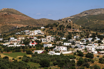 Fototapeta na wymiar Landscape of Leros island, Dodecanese islands, Greece.