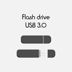 Vector USB Flash Drive isolated on white background