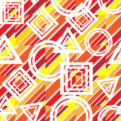 Abstract geometric seamless pattern of torn lines, squares. Vector illustration.