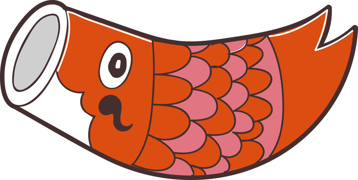 赤い鯉のぼりのイラスト素材
