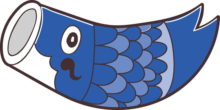 青い鯉のぼりのイラスト素材