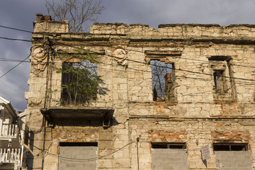 Building ruin in Mostar, after the bombing of the city