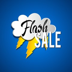 Flash Sale with thunder on background vector illustration