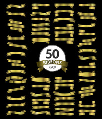pack of 50 golden ribbons