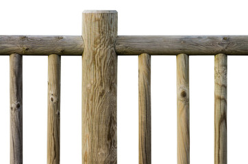 Holzgeländer im Außenbereich mit Kesseldruckimprägnierung Freisteller - Wood Preservation