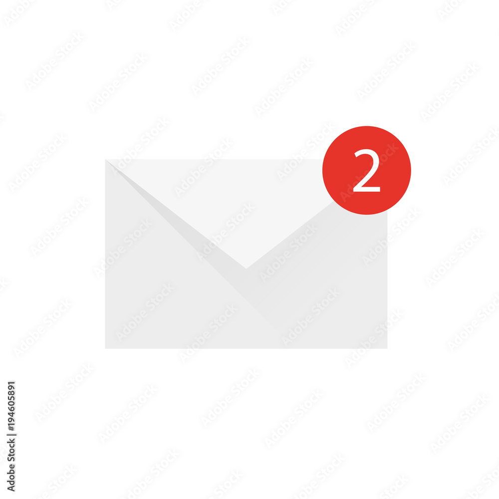 Wall mural envelope letter, 2 message on a white background - Wall murals