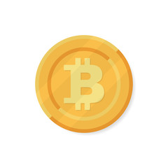 Bitcoin, gold with bitcoin symbol isolated on white background