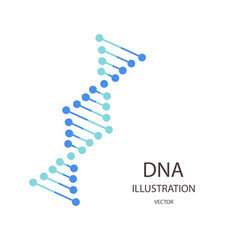 DNA simbol in flat style, on a white background