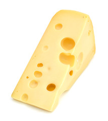 piece of cheese isolated on a white background