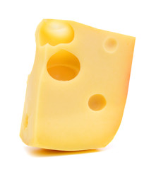 piece of cheese isolated on a white background
