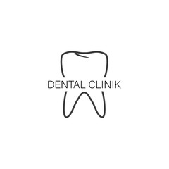 Logo dental, clinic in flat style on white background