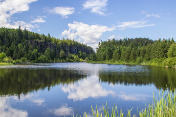 Cloudy Sky with Reflection in the Lake