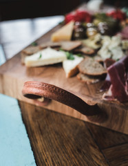 wooden cutting table - food
