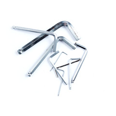Set of imbus or Allen keys on a white background. Construction or repair tools