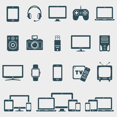 Set of vector devices icons
