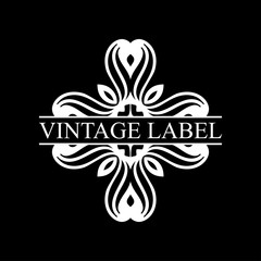 Vintage ornamental retro label. Template for design. Vector illustration