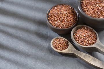 Red seeds of organic quinoa - Chenopodium quinoa