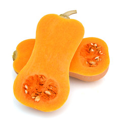 Butternut squash isolated on white background