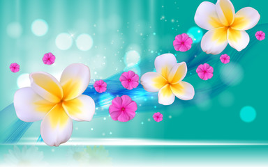 Hello Summer Natural Floral Background Vector Illustration