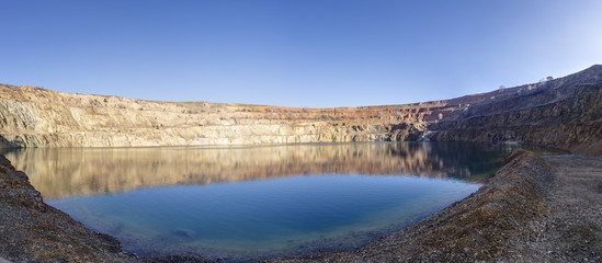 Fototapeta na wymiar Panorama of a mining crater in the Earths crust