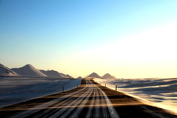 Obraz premium Iceland frozen road