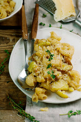 Pasta and Potatoes with Cabbage .Pizzoccheri.