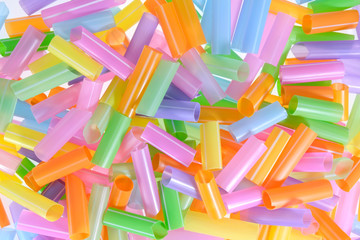 Plastic drinking straw / Abstract colorful background of plastic drinking straw.