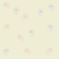 Paisley  oriental pattern, stripes . Hand drawn.