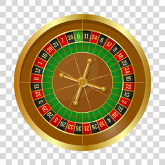 Casino Roulette Isolated on Transparent Background. Vector Illustration. EPS 10.