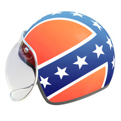 Motorcycle helmet with flag pattern