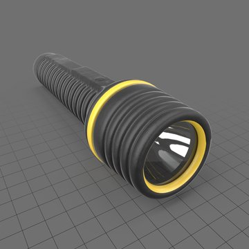 Black rubber flashlight