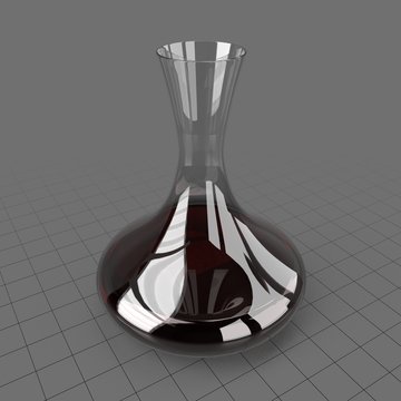 Curved glass wine decanter