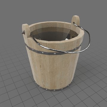 Wooden bucket withandle