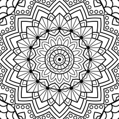 Coloring book pages. Mandala. Indian antistress medallion. Abstract islamic flower, arabic henna design, yoga symbol.