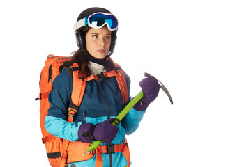 winter trekking - woman