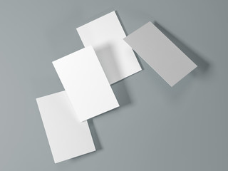 paper cups mockup, 3d illustration, gray background