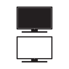 Television icon Vector Illustration. Monitor TV Flat Sign. isolated on White Background.