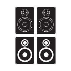 Subwoofer icon Loudspeaker Box Flat Sign. isolated on White Background. © asamask92