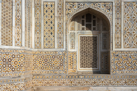 Facade of "Baby Taj" mausoleum in Agra - a draft of the famous Taj Mahal.