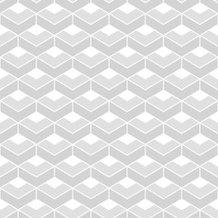 Abstract geometric pattern with rhombuses. A seamless vector background. White and grey ornament. Graphic modern pattern