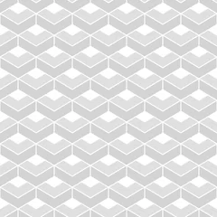 Gordijnen Abstracte geometrische patroon met ruiten. Een naadloze vectorachtergrond. Wit en grijs ornament. Grafisch modern patroon © ELENA
