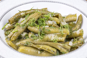 Turkish foods; bakla with olive oil