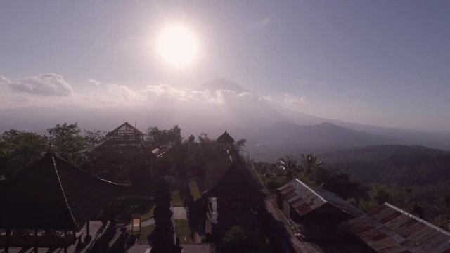 aerial view of temple in bali indonesia in a sunny day