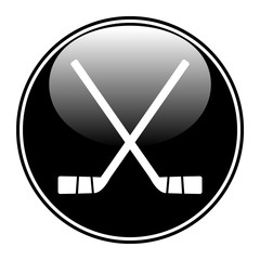 Two crossed hockey sticks icon.