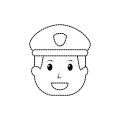 Obraz na płótnie Canvas policeman smiling icon image vector illustration design black dotted line