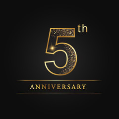 anniversary,aniversary, five years anniversary celebration logotype. 5th anniversary logo. fifth years. - obrazy, fototapety, plakaty