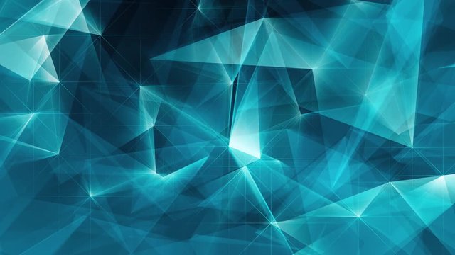 Abstract Glowing Blue Shapes Lines Background Loop